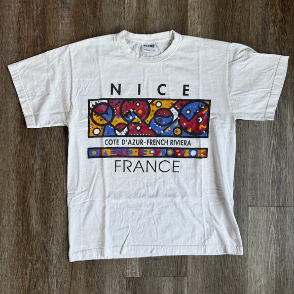 Vintage Nice France T Shirt French Riviera Medium - Picture 1 of 2